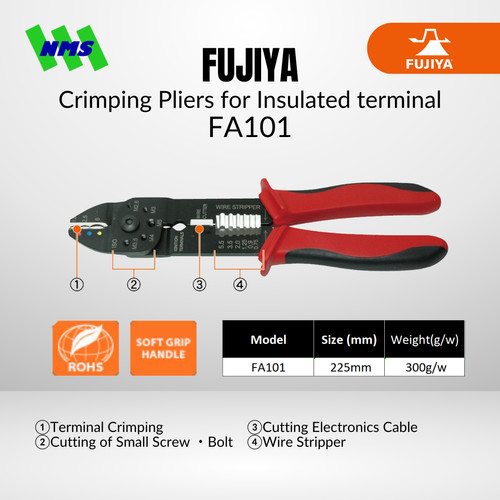 Tang Multifungsi FUJIYA FA101 Crimping Pliers Insulated terminal Japan