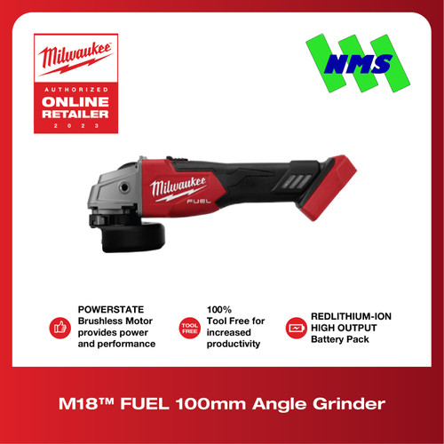 Mesin Gerinda 4 Inci MIlwaukee M18 FSAG100X-0X0 FUEL™ 100mm Cordless Grinder Inch