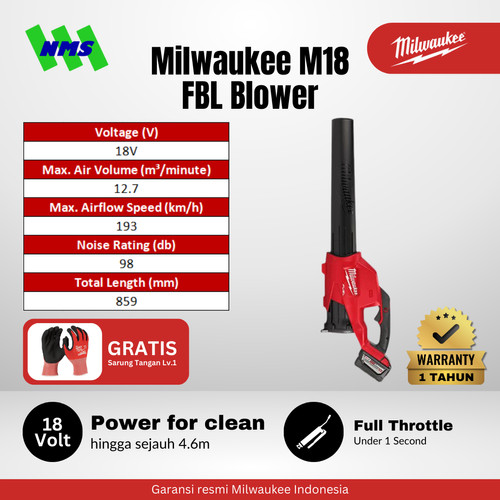 Mesin Blower Milwaukee M18 FBL-0 FUEL™ Blower Pembersih Debu