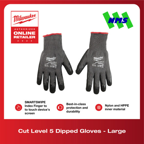 Sarung Tangan Milwaukee 48-22-8952 Cut-Resist Level 5 Dipped Gloves L