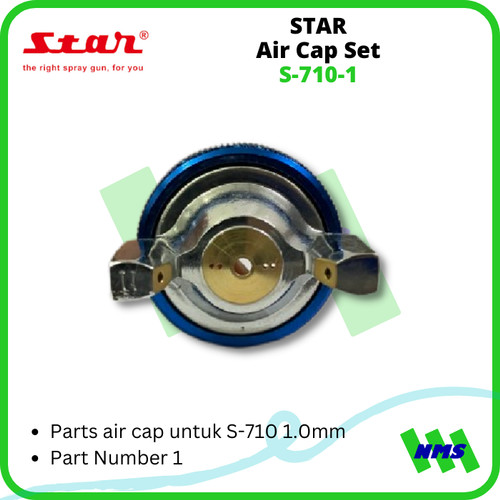 STAR Air Cap Set S-710-1 1.0mm Untuk Spray Gun S-710 Nomor Part 1