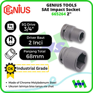 Mata Sok SAE Impact Sockets 3/4" 6pt. 2" inci 665264 GENIUS