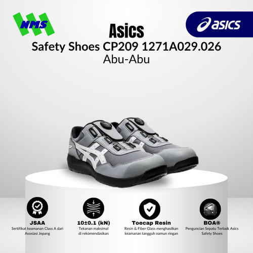 Sepatu Safety CP209 1271A029.026 ASICS Protective Sneaker Winjob Abu