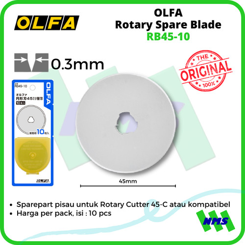 Refill Isi Pisau OLFA RB45-10 Rotary Spare Blade for Rotary Cutter