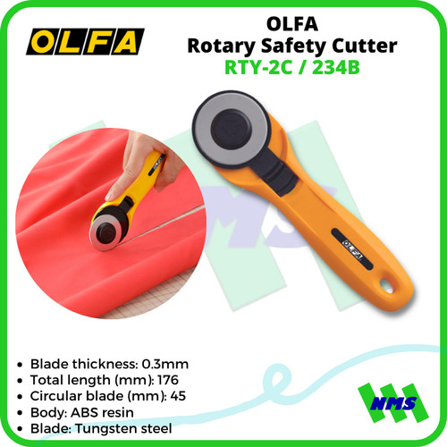 Pisau Bulat Pemotong Kain OLFA RTY-2C / 234B Rotary Safety Cutter