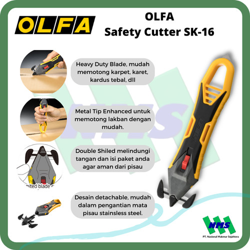 OLFA Safety Cutter SK-16 Pisau Potong Kardus Tebal Karpet Rubber ORI