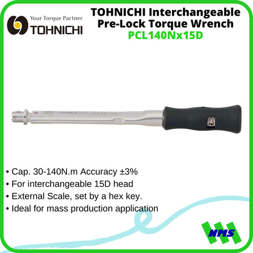 Kunci Torsi TOHNICHI PCL140Nx15D Interchangeable PreLock Torque Wrench