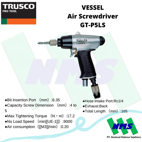 Pembuka Sekrup VESSEL GT-P5LS Air Screwdriver 125-4430