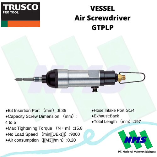 Pembuka Sekrup VESSEL GT-PLP Air Screwdriver 125-4383