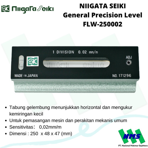 Alat Ukur Kemiringan NIIGATA SEIKI Precision Level FLW-250002 250mm