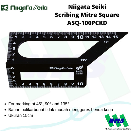 Penggaris 3D Tukang Kayu Niigata Seiki Scribing Square ASQ-100PCKD