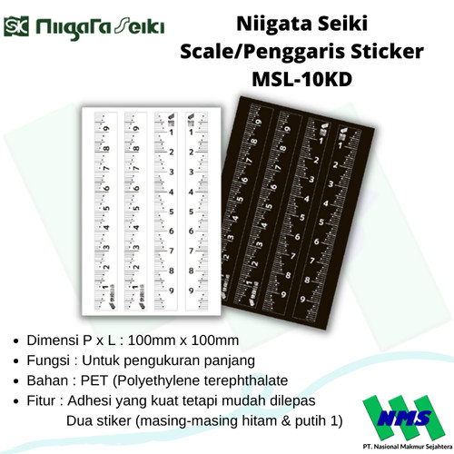 Penggaris Tempel Niigata Seiki Scale Sticker Kaidan MSL-10KD 10cm