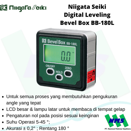 Digital Leveling Alat Ukur Kemiringan Niigata Seiki Bevel Box BB-180L