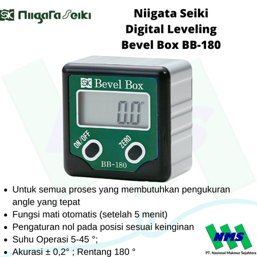 Digital Leveling Alat Ukur Kemiringan Niigata Seiki Bevel Box BB-180