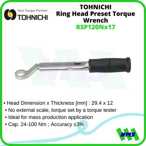 Kunci Torsi Ring TOHNICHI Ring Head Preset Torque Wrench RSP120Nx17