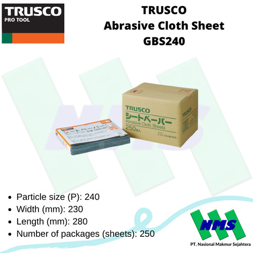 Kertas Amplas 240 TRUSCO Abrasive Cloth Sheet GBS240 132-1153