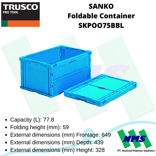 Kontainer Lipat SANKO Foldable Container SKPOO75BBL TRUSCO 149-1868