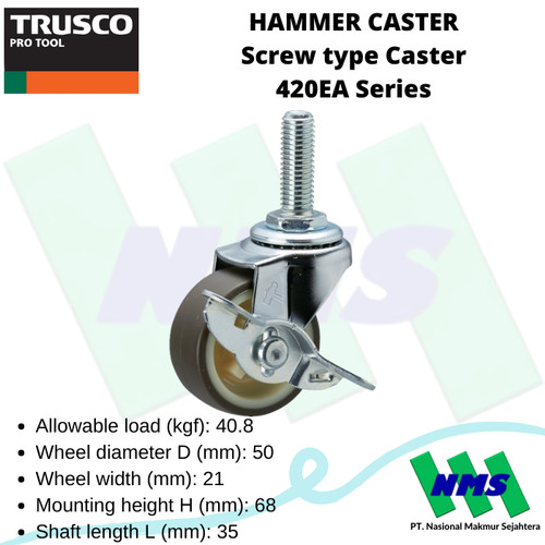 Roda Kastor HAMMER CASTER Screw Caster 420EA Series TRUSCO 367-0651