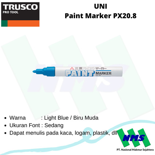 Spidol Permanent Paint Marker Biru Muda UNI PX20.8 TRUSCO 441-8841