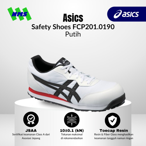 Sepatu Safety ASICS FCP201.0190 Winjob Protective Sneakers ​​White Ori