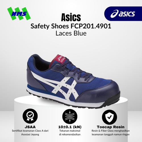 Sepatu Safety ASICS FCP201.4901 Winjob Protective Sneakers Laces Blue