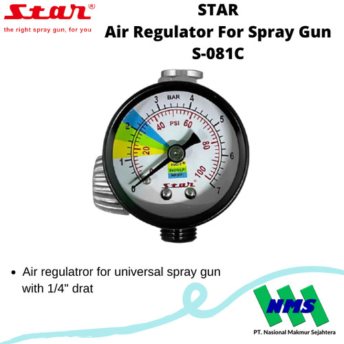 STAR Air Regulator S-081C for Universal 1/4" Spray Gun