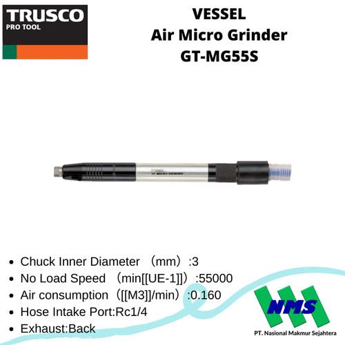 Trusco 124-8103 VESSEL Air Micro Grinder GT-MG55S Gerinda Angin Mini