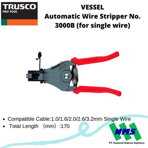 TRUSCO 124-4388 VESSEL Automatic Wire Stripper No 3000B Pengupas Kabel