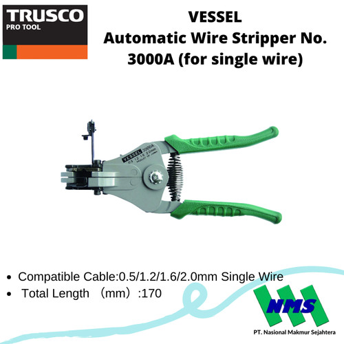 TRUSCO 124-4370 VESSEL Automatic Wire Stripper No 3000A Pengupas Kabel