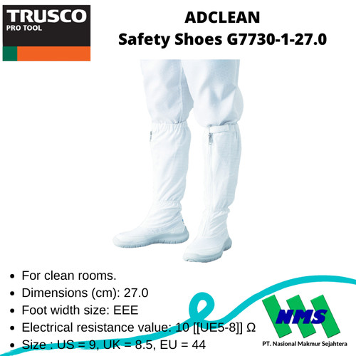 TRUSCO 361-4573 ADCLEAN Safety Shoes Electrical Resistant G7730-1-27.0