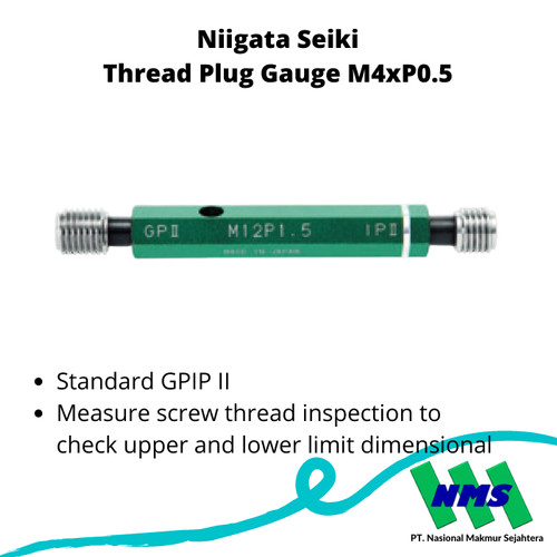 Niigata Seiki Thread Plug Gauge M4xP0.5 -2