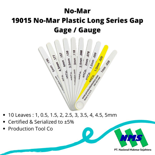 19015 No-Mar Plastic Long Series Gap Gage / Gauge