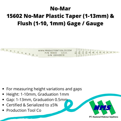 15602 No-Mar Plastic Taper (1-13mm) & Flush (1-10, 1mm) Gage / Gauge