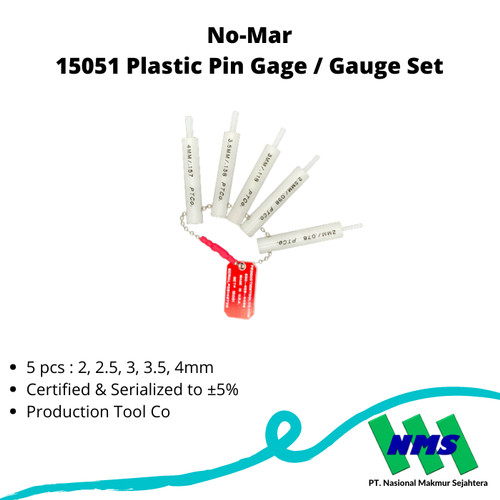 15051 No-Mar Plastic Pin Gage / Gauge Set