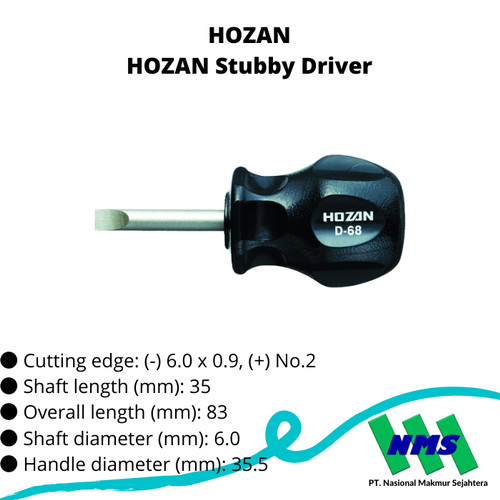 TRUSCO 407-4050 HOZAN Stubby Driver