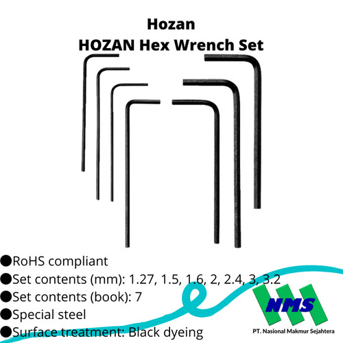 TRUSCO 370-8489 HOZAN Hex Wrench Set W-91