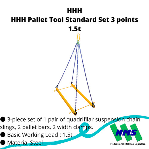 TRUSCO 756-6514 HHH Pallet Tool Standard Set 3 points 1.5t PTS15