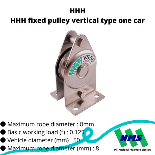 TRUSCO 390-1220 HHH Stainless steel fixed pulley Vertical VS50