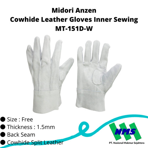 TRUSCO 819-2544 Cowhide Leather Gloves Inner Sewing MT-152D-W