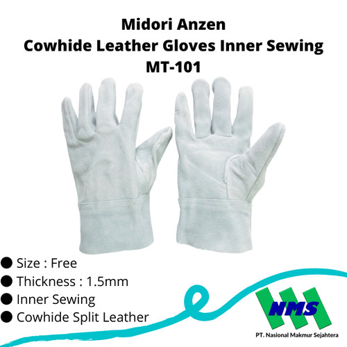 TRUSCO 819-2523 Cowhide Leather Gloves Inner Sewing MT-101