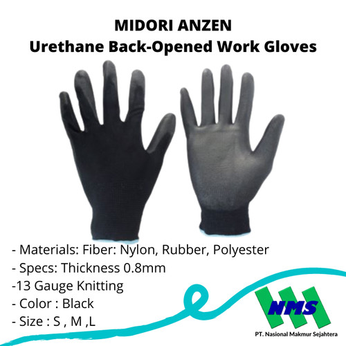 TRUSCO 335-6990 Urethane Back-Opened Work Gloves