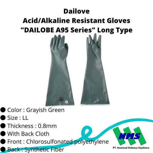 Dailove DA95-55-LL Acid/Alkali Resistant Gloves DAILOBE A95 Series