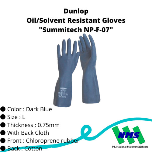 TRUSCO 473-5331 Oil/Solvent Resistant Gloves "Summitech NP-F-07"