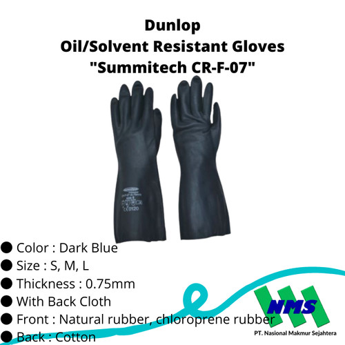 TRUSCO 473-5366 Oil/Solvent Resistant Gloves "Summitech CR-F-07"