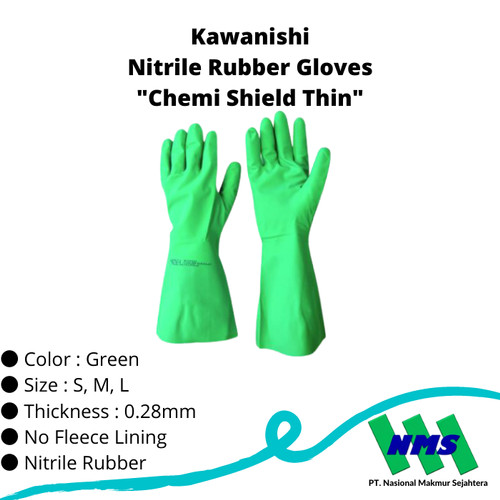 Kawanishi Nitrile Rubber Gloves "Chemi Shield Thin" TRUSCO 434-2461