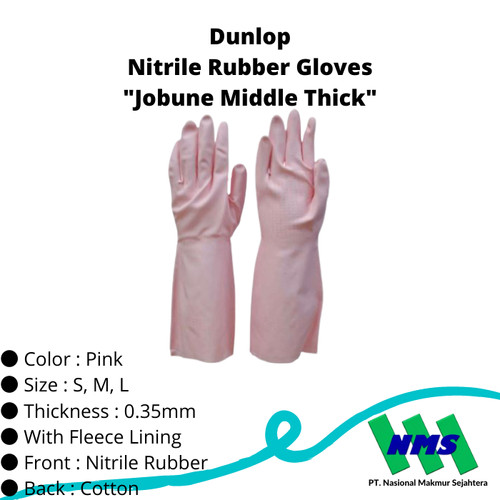 TRUSCO 439-7410 Nitrile Rubber Gloves "Jobune Middle Thick"