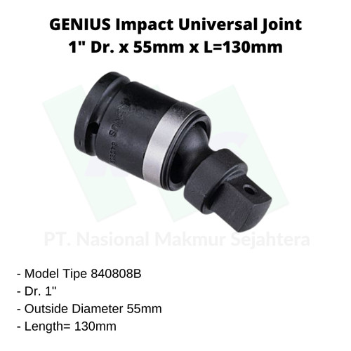 GENIUS Impact Universal Joint 1" Dr. x 55mm x L= 130mm