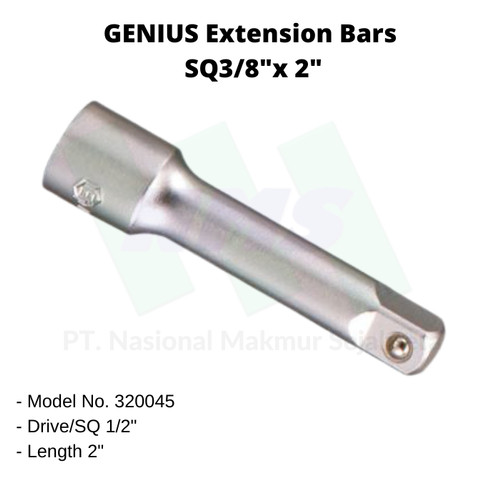 Genius Extension Bars SQ 3/8" x 2"