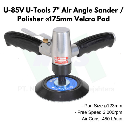 U-85V U-Tools 7" Air Angle Sander / Polisher ⌀175mm Velcro Pad