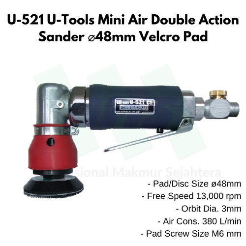 U-521 U-Tools Mini Air Double Action Sander ⌀48mm Velcro Pad